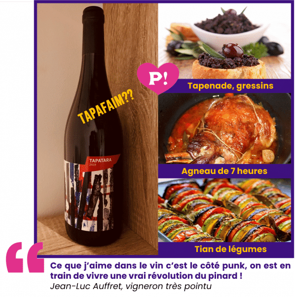 Tapatara vin rouge Domaine Jean David accords mets vins